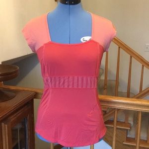 Lululemon Pink & Peach Mesh Short Sleeve Top 6